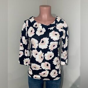 Ann Taylor Floral Peter Pan Collar Top ~ NWT